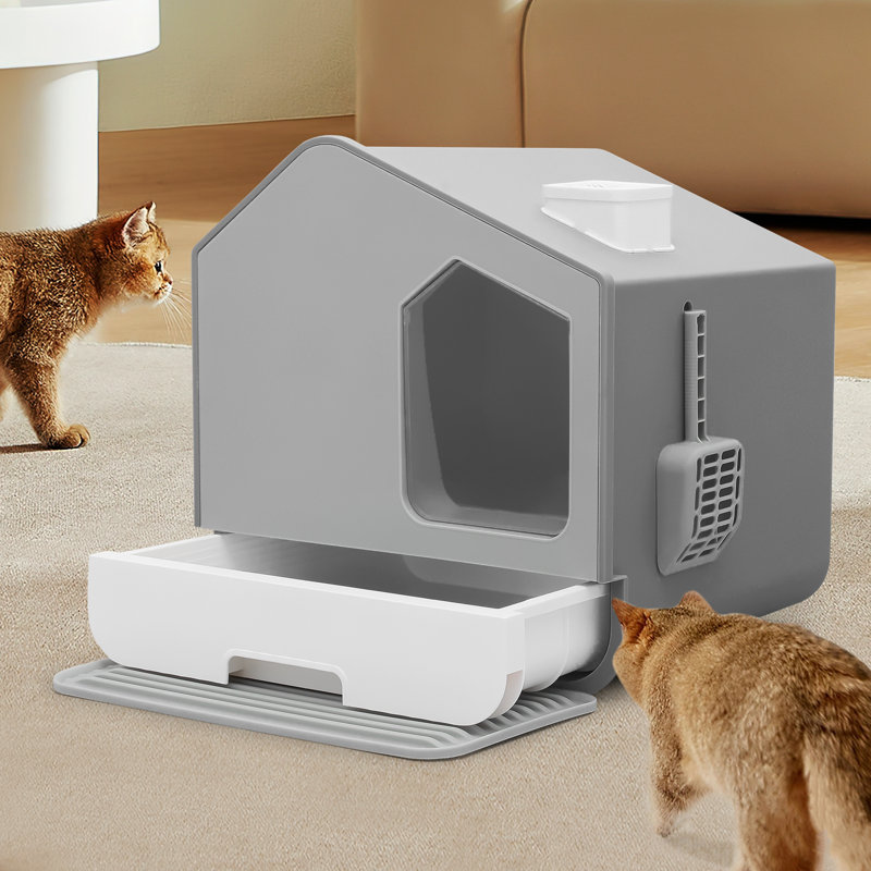 Cat litter box with drawer best sale